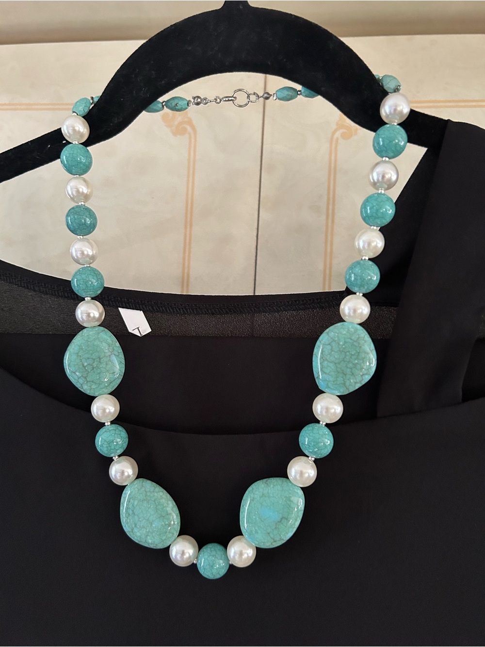 Worthington Turquoise and Pearl Statement Necklace